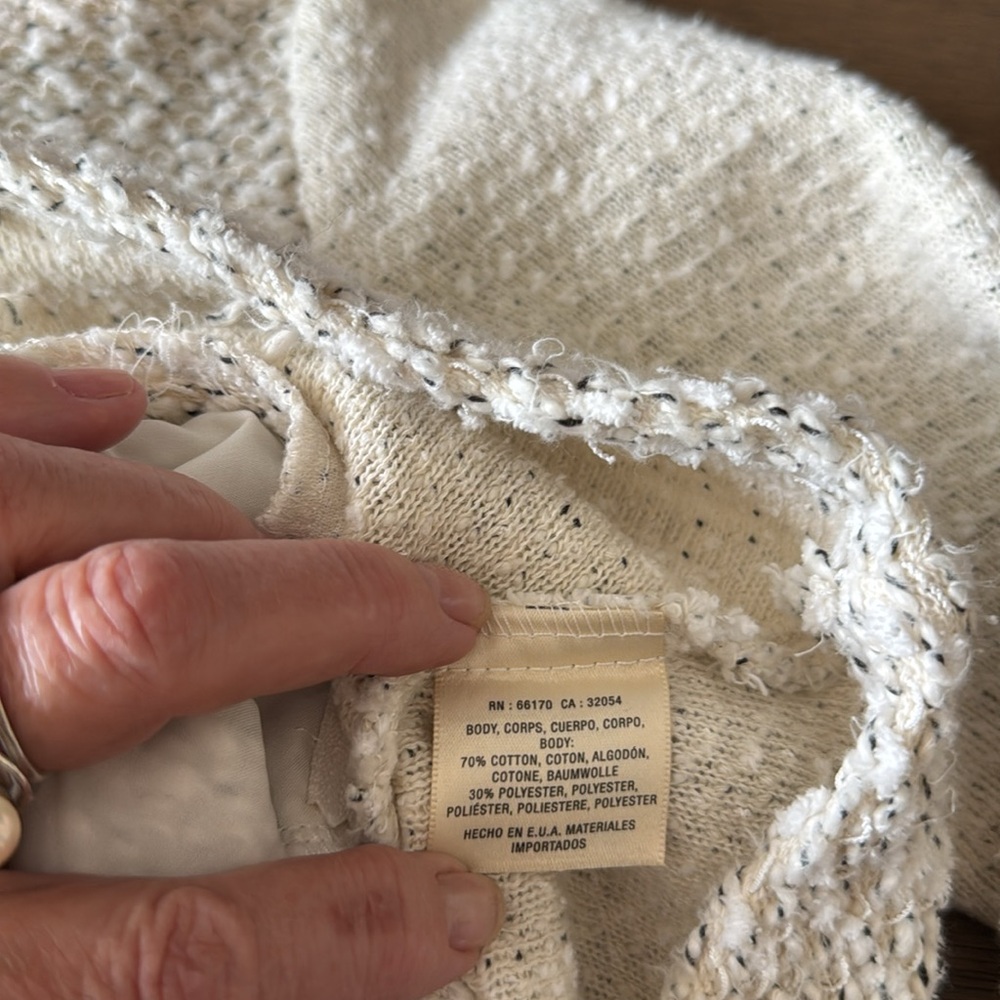 Anthropologie Cartonnier Boucle Knit Snap Peplum Cardigan Jacket small - Picture 9 of 9
